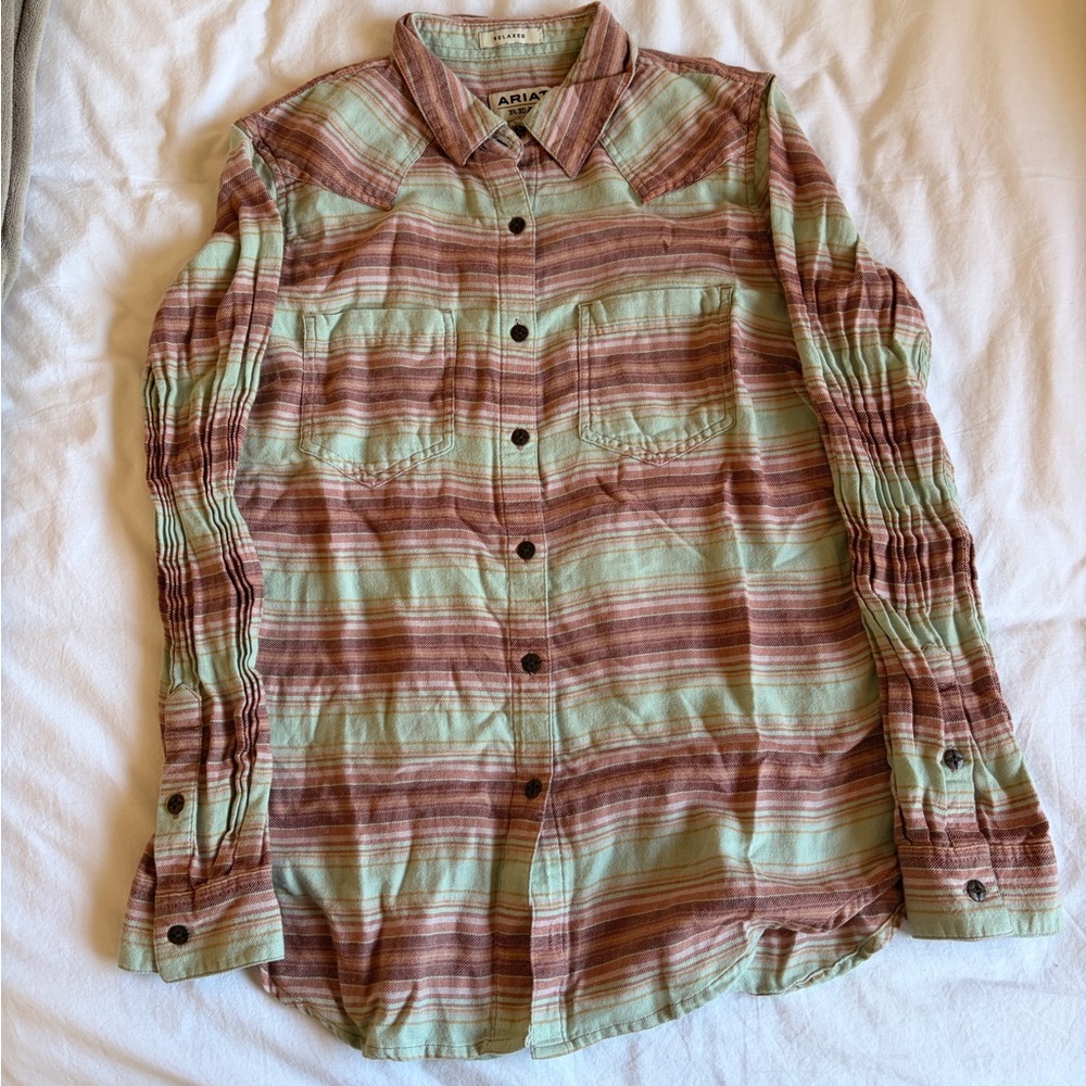 Ariat Women’s Real Billie Jean Sagebrush Serape Long Sleeve Western Button Shirt